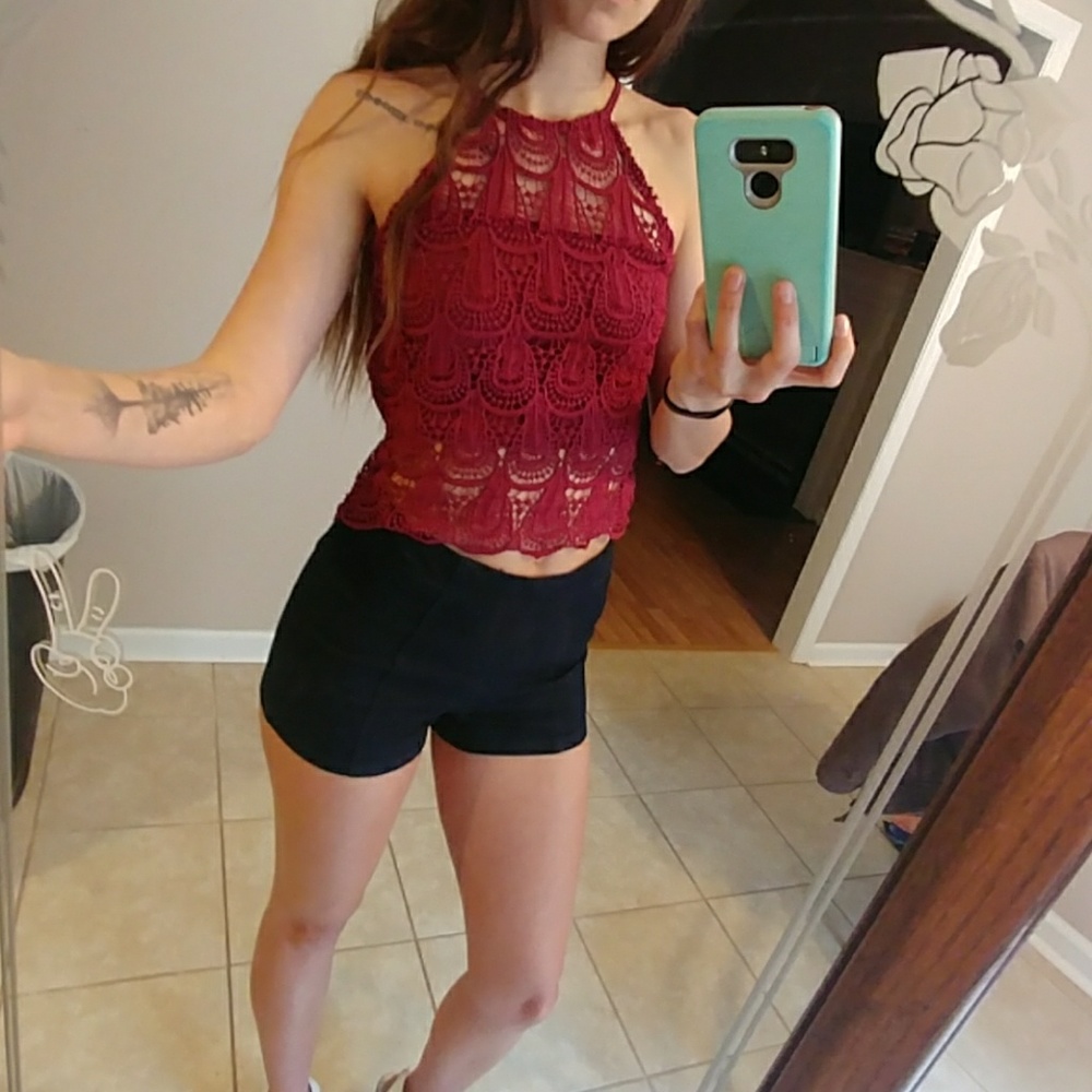 High neck crop top